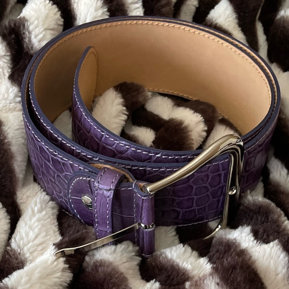 The Tailored Sportsman Purple Embossed Belt